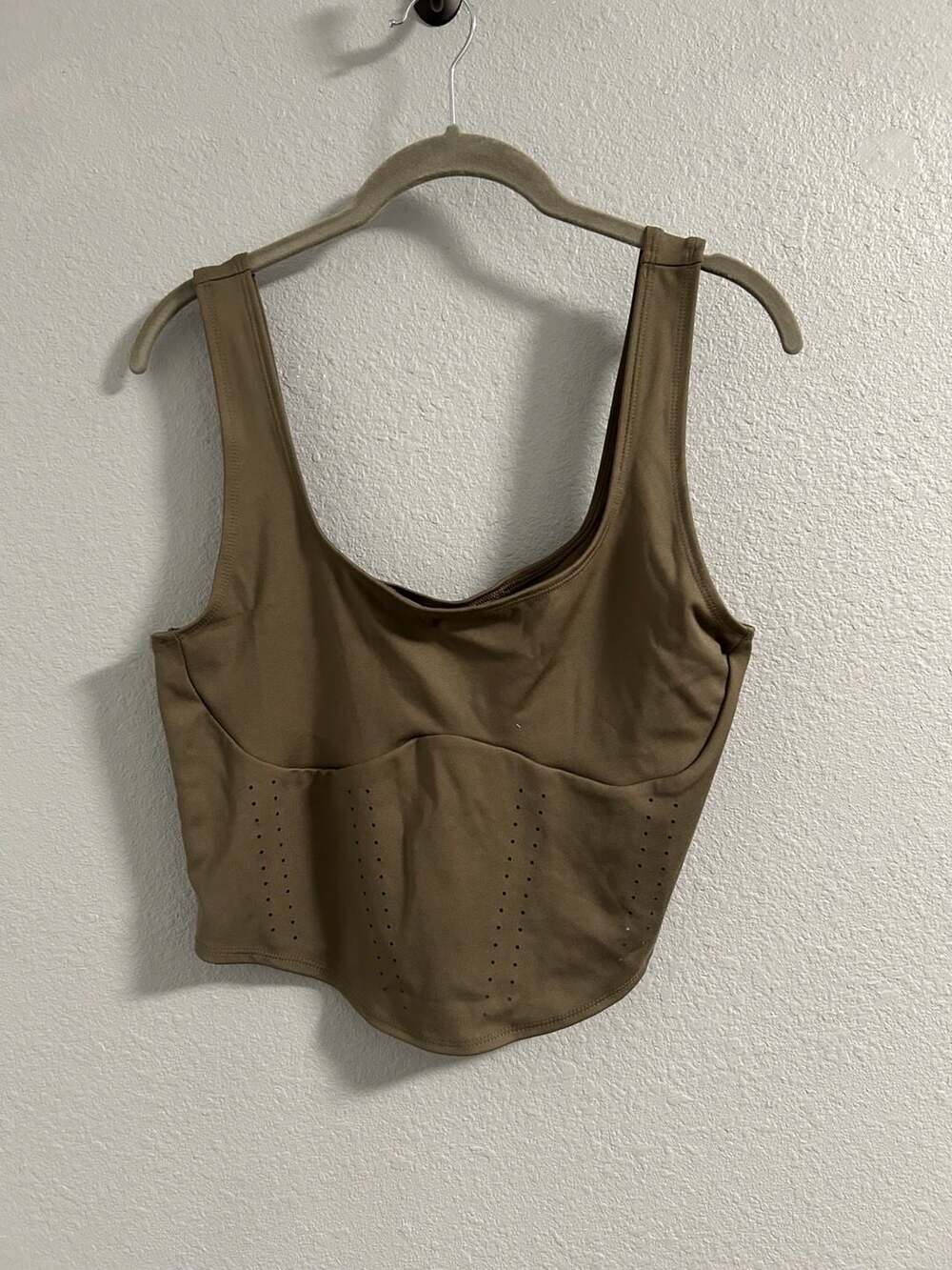 Victoria's Secret VS Essential Perforated Corset Top Size XL Terra Olive